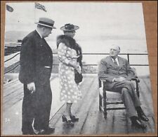1943 Franklin D. Roosevelt FDR Winston Churchill Princess Alice Photo Clipping picture
