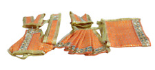 @ Indian Traditional Radha Krishna Dress Orange Colour With Golden Border picture
