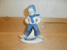 vintage Blue & white Boy with Sailboat 9110 5.5