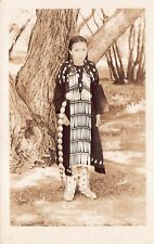 RPPC Alma Thunderhawk Hunkpapa Sioux Little Bighorn Chief Fam Photo Postcard A51 picture