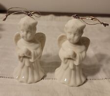 Two Vintage Porcelain Angels ~ Christmas Ornaments Beautiful picture