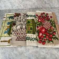 Lot Of 4 Linen Dish towels John L. Gieroch Heavy Texture Vibrant  Pre  Owned picture