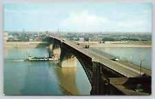 Postcard St Louis, Missouri/MO Eads Bridge Across Mississippi River A92 picture