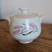 Vintage Mid 20thC Homer Laughlin Cavalier Eggshell Pink Wheat Covered Sugar Bowl picture
