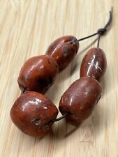 African Trade Beads Antique Red Jasper Stone x 5 picture