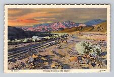 Evening Colors on the Desert, Mountain Views, Vintage Souvenir Postcard picture