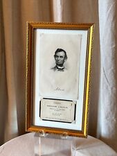 ABRAHAM LINCOLN BUTTRE ENGRAVING & FUNERAL STYLE MEMORIAL CARD FROM 1865-1867 picture