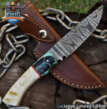 CSFIF Custom Forged Skinner Knife Twist Damascus Corain Micrata Bolster Survival picture