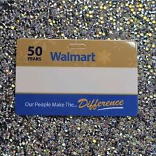 Brand New Never Worn Walmart Name Badge Gold And Blue 50 Years Of Service  picture