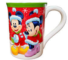 Disney Ceramic Mug Christmas MICKEY & MINNIE MOUSE Coffee Cup Vintage picture