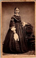 Lovely Woman, Pretty Civil War Era Fashion, c1860, CDV Photo, #2300 picture