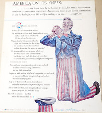 1952 America on It's Knees Abraham Lincoln Praying Conrad Hilton Address Poster picture