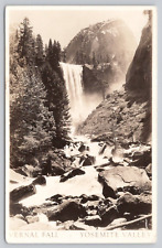 Postcard Vernal Falls Yosemite Valley National Park California Vintage RPPC picture
