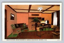 Woodmen CO-Colorado, Reception Room Sanatorium Modern Woodmen, Vintage Postcard picture