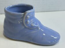 Vintage Ceramic Shawnee Baby Bootie Planter USA Blue Shoe Light Blue Pottery picture