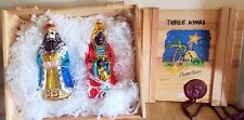 Kurt Adler Polonaise Three Kings Collection Blown Glass Ornaments in Crate picture