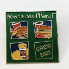 2001 McDonald's New Tastes Menu Employee Crew Flair Green Enamel Lapel Pin FP20 picture