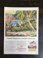 Vintage 1945 Studebaker M29 Weasel WWII Vehicle Full Page Original Ad 324 picture