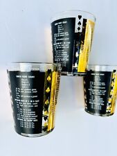 (3) Mid Century Tumblers Black and Gold Chas H. Goren Playing Card Point System picture
