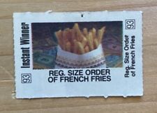 Vintage 80s McDonalds Instant Winner Monopoly Game Piece Coupon French Fries  picture