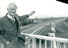Sir Eldon Griffiths on Heath Farm footbridge, o... - Vintage Photograph 1034408 picture