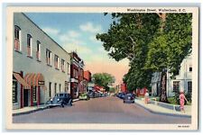 c1940s Washington Street Scene Vintage Car Walterboro South Carolina SC Postcard picture