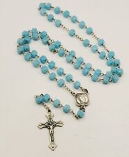 † Gorgeous Blue Square Beaded ROSARY 19