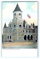Post Office Exterior Street View Augusta Maine Early Postcard picture