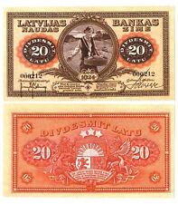 -r Reproduction NOTE Latvia 20 Latu 1924 Pick #15  3280R picture