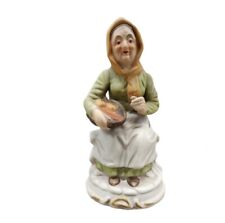 Vintage Treasure Masters Porcelain Figurine Sitting Lady Holding Fruit Basket picture
