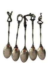 5 Vintage Montagnani Style Italian Figural Demitasse Spoons Ornate picture