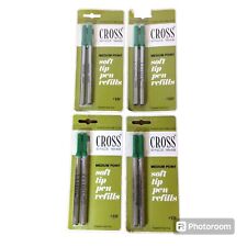 Lot Of 4 Cross Medium Point Soft-tip Pen Refills In GREEN Ink picture