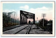 c1910 RR Bridge Rail Train Locomotive Elmira New York Vintage Antique Postcard picture