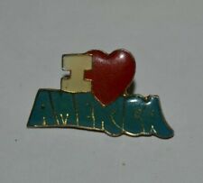 Vintage 1980s I Love America Patriotic Heart Jacket Hat 4th of July Pin Rare picture