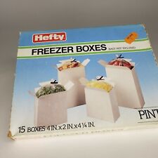 New Vintage 1988 Hefty Freezer Boxes NIB Pint Size 15 Boxes picture