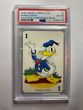 RARE 1938 CASTELL BROS. LTD. DONALD DUCK SHUFFLED SYMPHONIES-BLUE PSA 6 Disney picture