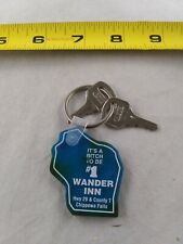 Vintage #1 Wander Inn Chippewa Falls Keychain Key Ring Chain Hangtag Fob *QQ54 picture