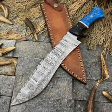 SHARDBLADE CUSTOM HAND FORGED DAMASCUS STEEL Hunting Cleaver Bowie Knife+SHEATH picture