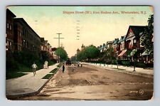 Weehawken NJ-New Jersey, Shippen Street From Hudson Vintage c1909 Postcard picture