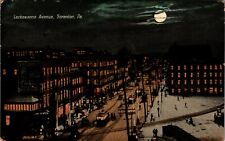 Lackawanna Ave Street Scene at Night trolleys Scranton Pennsylvania picture
