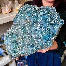 25.3LB Rare blue cubic fluorite mineral crystal sample / China picture