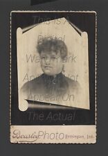 Lovely Young Lady c 1890 s Antique Ornate Cabinet Card Beasley Remington Indiana picture