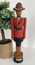 Canadian Soldier Figurine Military Red Black Wooden Decor 9.5” Antique WW2 picture