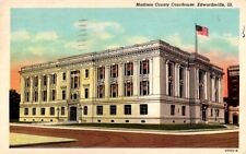 Edwardsville ILL-Illinois Madison County Courthouse c1954 Vintage Postcard picture