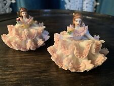 A Pair Of Stunning Dresden Porcelain Lace Figurines picture