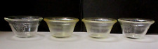 Vintage Glasbake Set Of 4 Ramekins Custard Cups #286  Embossed Poppy Shield 5 oz picture