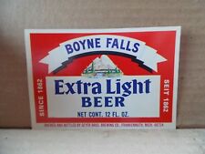 BOYNE FALLS EXTRA LIGHT 12 OZ. BEER LABEL~GEYER BROS.,FRANKENMUTH,MICHIGAN picture