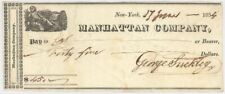 Manhattan Co. Check - Very Early 1834-36's dated New York Bank Check - Fantastic picture