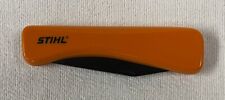 Inox Solinger Germany Stihl Branded Pocket Knife Neon Orange Single Blade picture