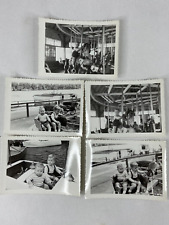 Child Riding Different Carnival Rides Lot Of 5 B&W Photograph 3.25 x 4.5 picture